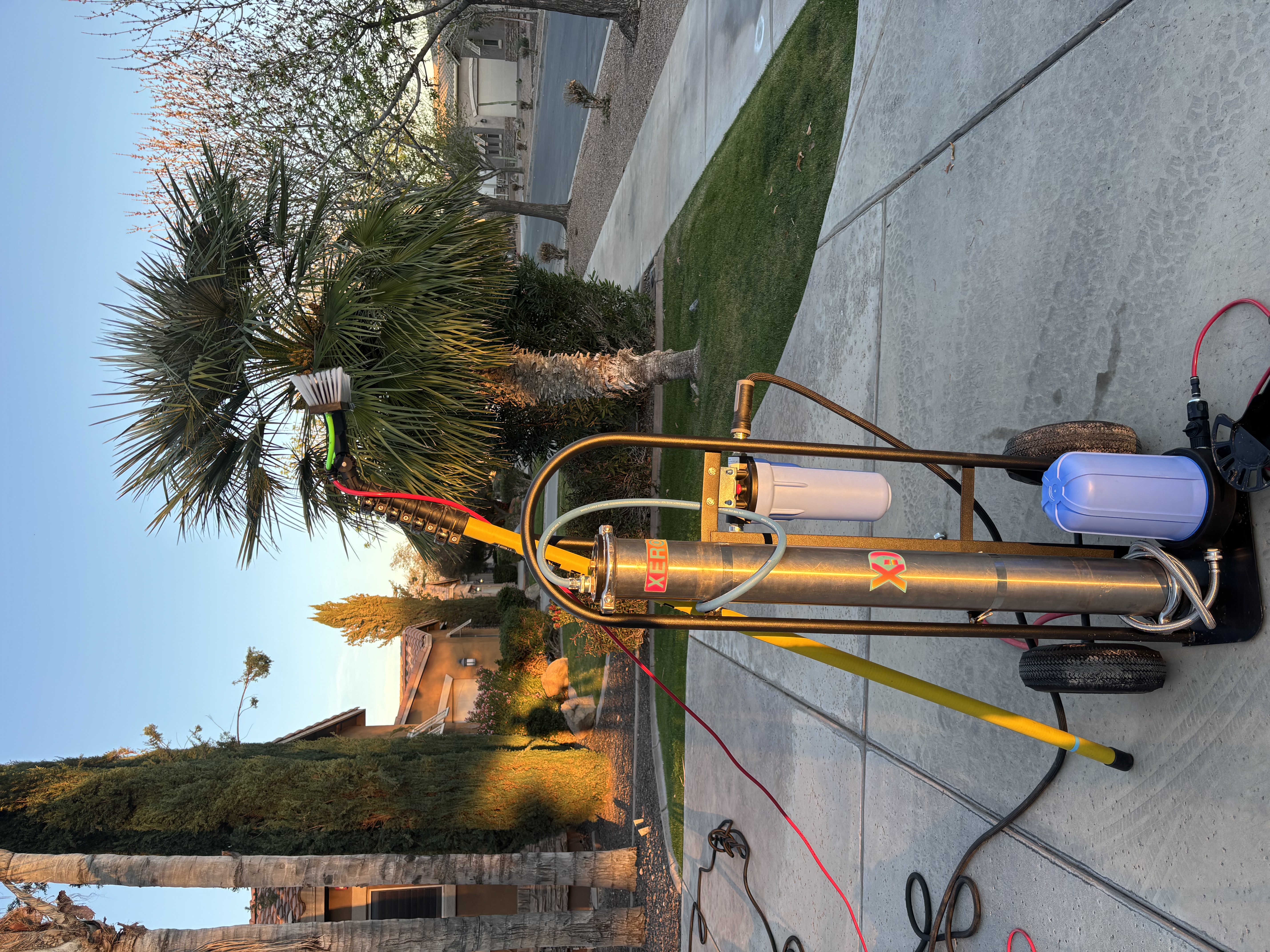 Our professional water fed pole system and deionized water setup